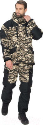 Изображение товара Костюм для охоты и рыбалки Huntsman Горка 5 Деми -5°С Cats Eye/Смесовая Рипстоп сombo B-003/черный (44-46/182-188)