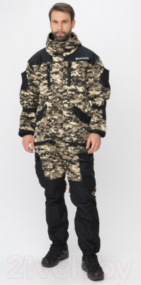 Изображение товара Костюм для охоты и рыбалки Huntsman Горка 5 Деми -5°С Cats Eye/Смесовая Рипстоп сombo B-003/черный (44-46/182-188)