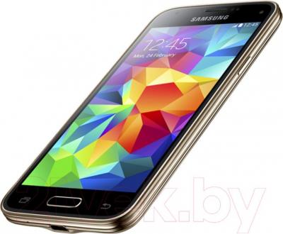 Смартфон Samsung Galaxy S5 mini / G800H (золотой) - вполоборота