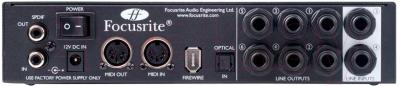 Аудиоинтерфейс Focusrite Saffire Pro 24 - входы/выходы