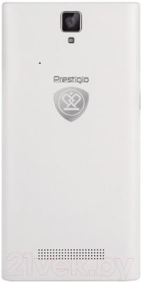Смартфон Prestigio MultiPhone 5455 Duo (белый) - вид сзади