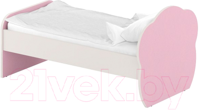 Односпальная кровать детская Славянская столица ДУ-КО14-6 (белый/розовый)