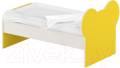 Односпальная кровать детская Славянская столица ДУ-КО14-10 (белый/желтый)