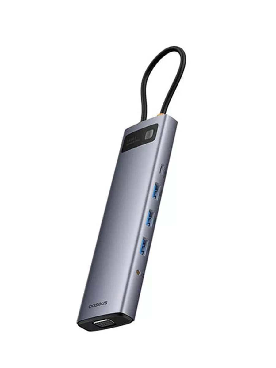 Док-станция для ноутбука Baseus Metal Gleam Series 11-Port HUB / B00030709811-00 (серый) — фото 3