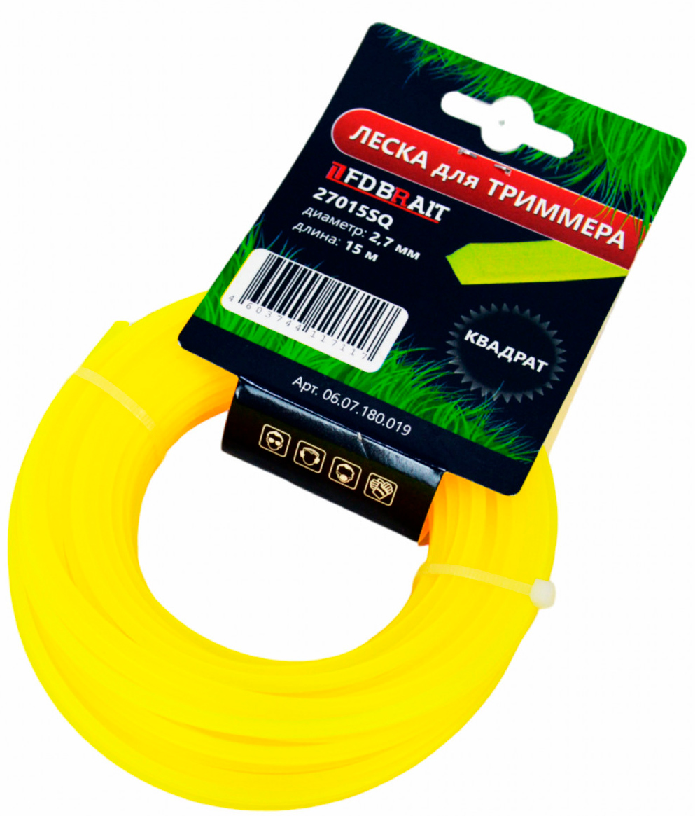 Леска для триммера Brait BR 2.7x15 / 27015 SQ