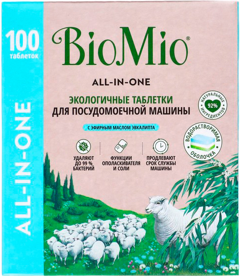 Таблетки для посудомоечных машин BioMio Bio-Tabs Multi с эвкалиптом