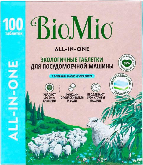 Таблетки для посудомоечных машин BioMio Bio-Tabs Multi с эвкалиптом