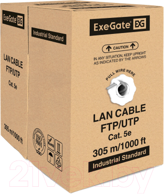 Кабель ExeGate UTP-2-C5e-CU-S24-IN-PVC-GY-305-FLUKE / EX281821RUS
