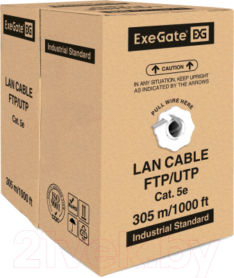 Кабель ExeGate UTP4-C5e-CCA-S24-IN-PVC-GY-305 / EX138965RUS