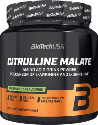 L-цитруллин BioTechUSA Malate (300г, зеленое яблоко)