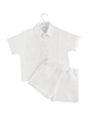 Комплект одежды для малышей Amarobaby Easy / AB-OD24-E2201/00-104 (белый, р.104) -