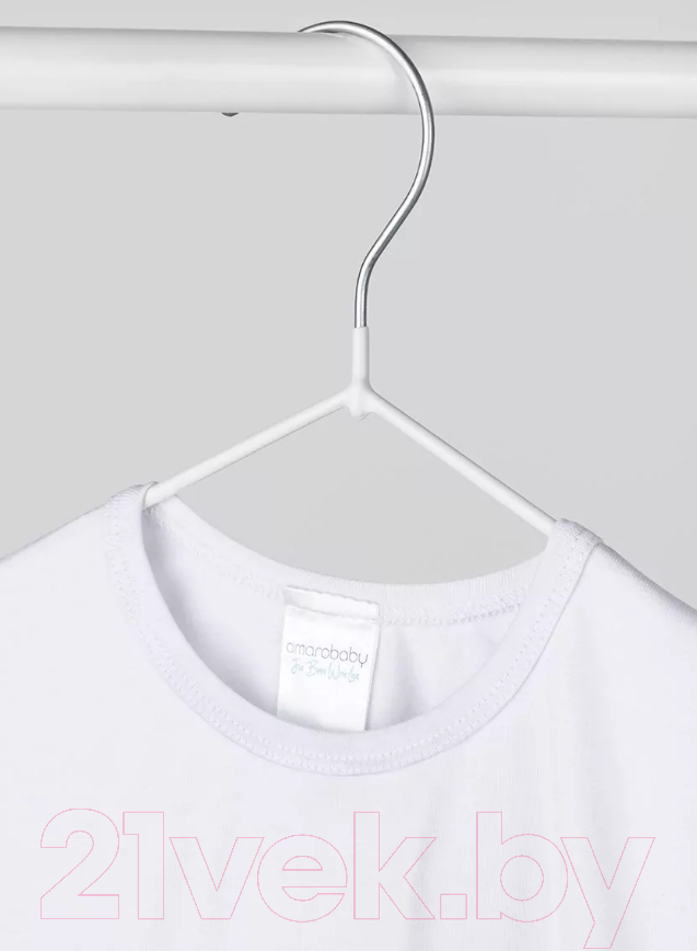 Лонгслив детский Amarobaby Ruffle / AB-OD24-R44/00-128 (белый, р.128) — фото 3