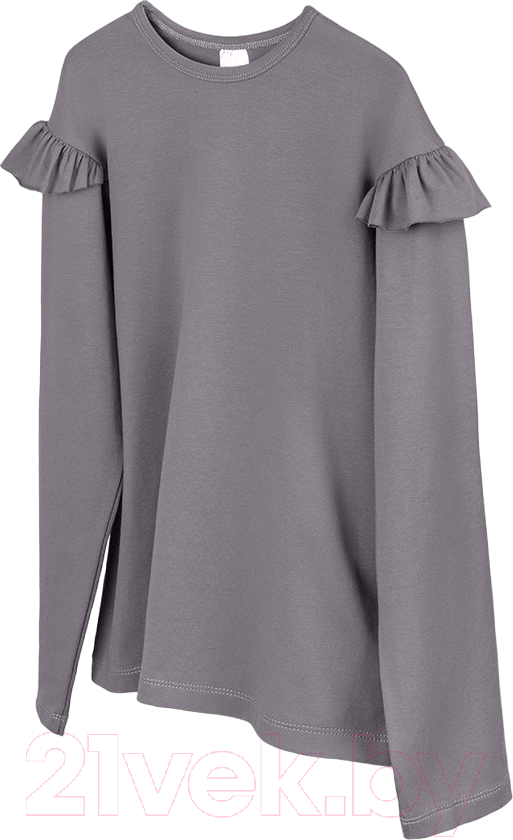 Лонгслив детский Amarobaby Ruffle / AB-OD24-R44/11-128 (серый, р.128)
