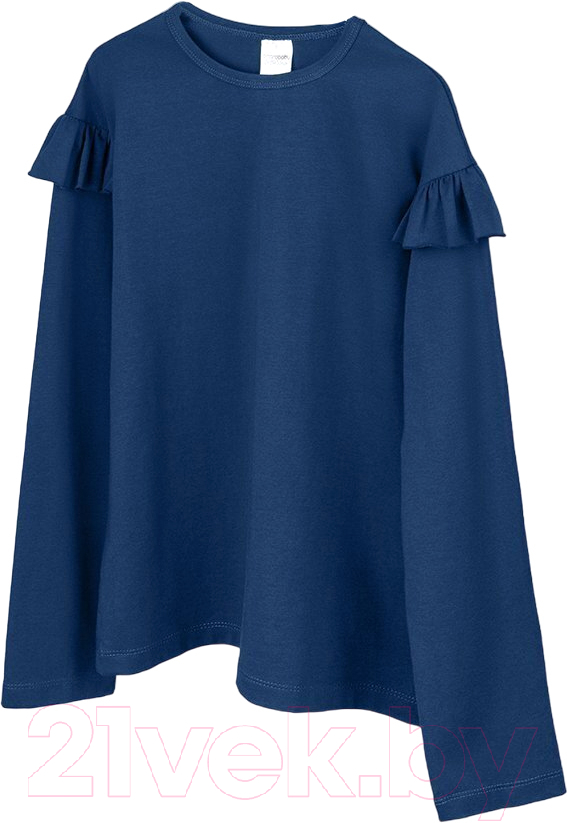 Лонгслив детский Amarobaby Ruffle / AB-OD24-R44/20-122 (синий, р.122)