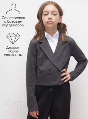 Пиджак детский Amarobaby Study Short / AB-OD24-SS3002/11-134 (серый, р.134)