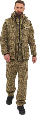 Костюм для охоты и рыбалки Huntsman Тайга-3 летний Твил-Пич Ряска (р-р 44-46/182-188) - 