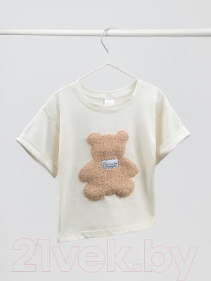 Футболка детская Amarobaby Bear / AB-OD24-B33/00-104 (белый, р.104)