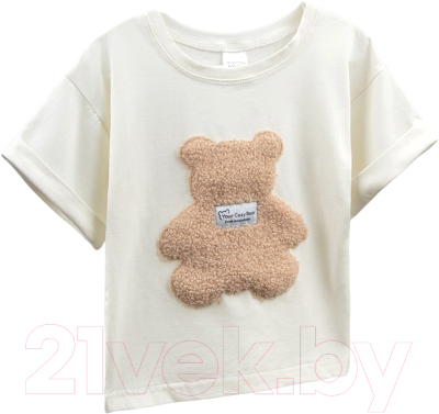 Футболка детская Amarobaby Bear / AB-OD24-B33/00-104 (белый, р.104)