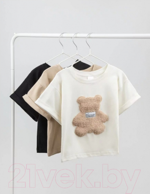 Футболка детская Amarobaby Bear / AB-OD24-B33/00-104 (белый, р.104)