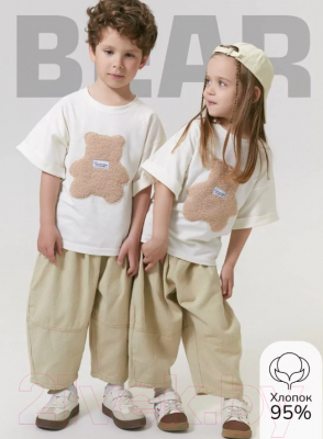 Футболка детская Amarobaby Bear / AB-OD24-B33/00-104 (белый, р.104)