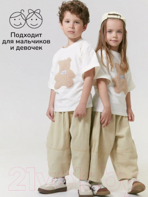 Футболка детская Amarobaby Bear / AB-OD24-B33/00-104 (белый, р.104)