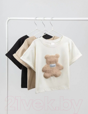 Футболка детская Amarobaby Bear / AB-OD24-B33/09-104 (черный, р.104)