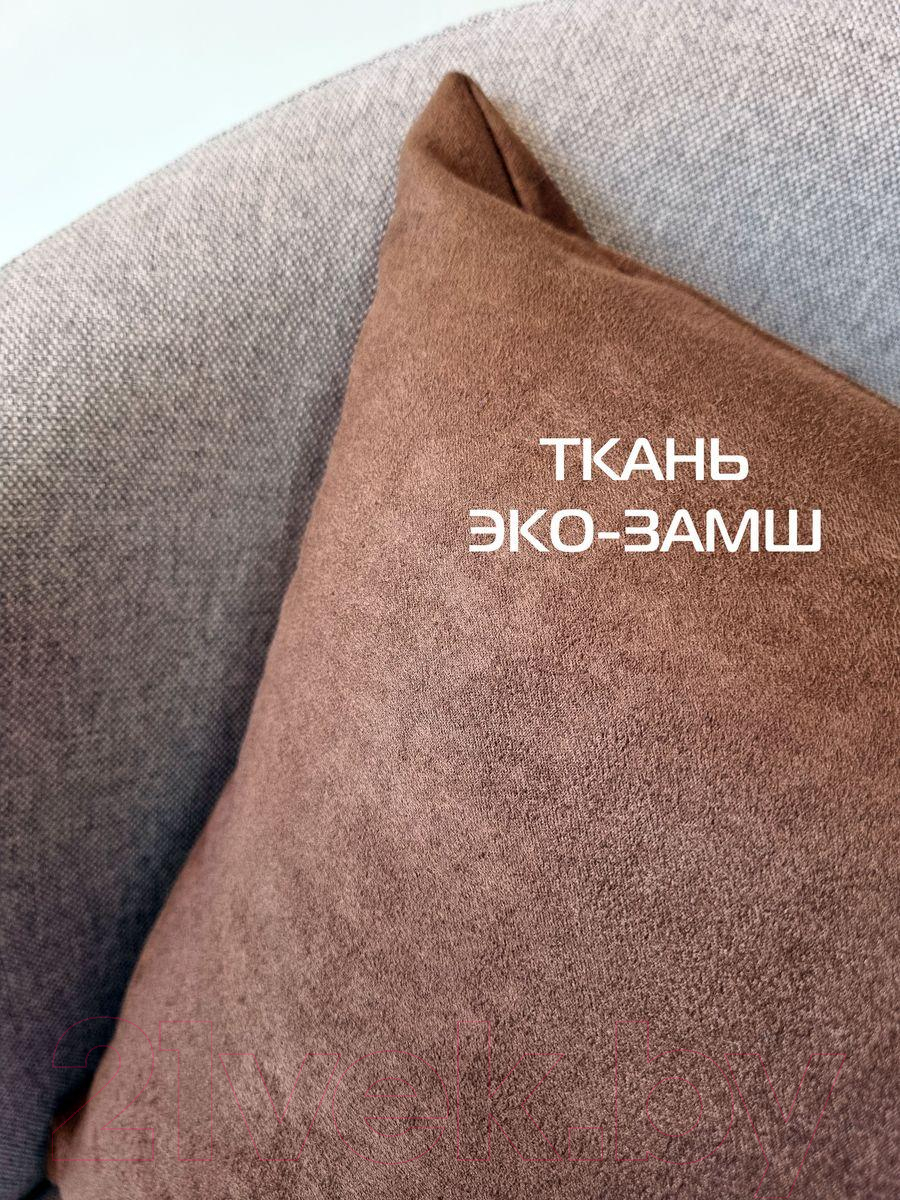 Наволочка декоративная MATEX Alcantara / 61-878 (темно-коричневый) — фото 3