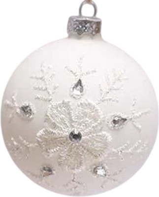 Шар новогодний Волшебная страна Снежинка белая SYBLQA-0523058 / 106379 - 