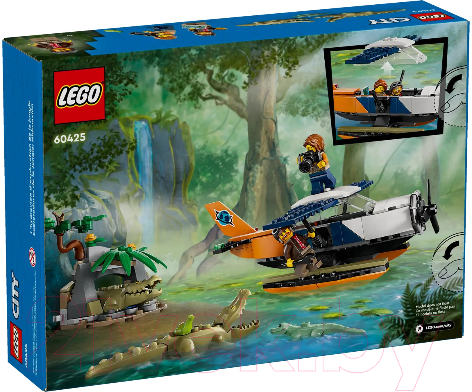 Конструктор Lego City Jungle Водный самолет для исследования джунглей / 60425