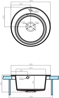 Мойка кухонная Акватон Шелли 50 (1A734732SS270)