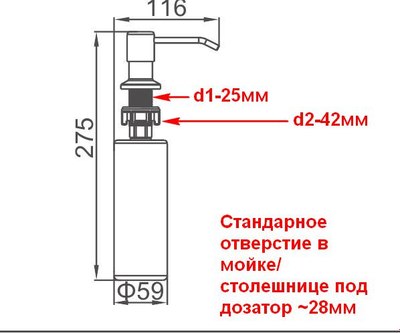 Дозатор встраиваемый в мойку Ledeme L405D