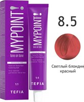 Гель-краска для волос Tefia Mypoint Tone On Tone 8/5 (60мл, светлый блондин красный) - 