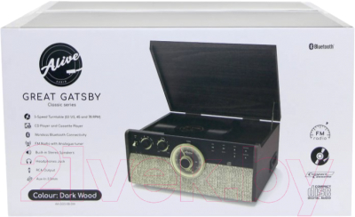 Проигрыватель виниловых пластинок Alive Audio Great Gatsby Dark Wood / AA-GGS-08-DW