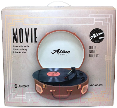 Проигрыватель виниловых пластинок Alive Audio Movie French chocolate c Bluetooth / MVI-05-FC