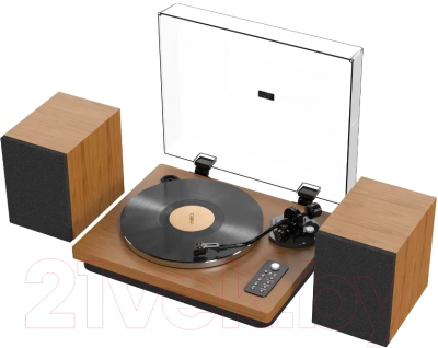 Проигрыватель виниловых пластинок Alive Audio Symphony Dark Wood c Bluetooth / AA-SAY-01-DW