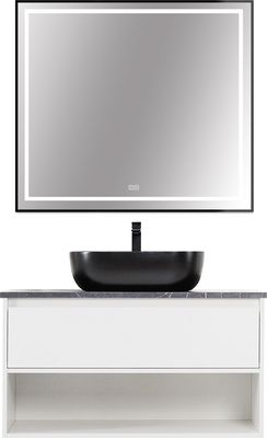 Купить Зеркало BelBagno SPC-KRAFT-900-800-LED-TCH-WARM-NERO  