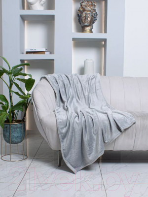 Плед Casa Conforte Royal Flannel 160x220 / 6155317 (светло-серый)