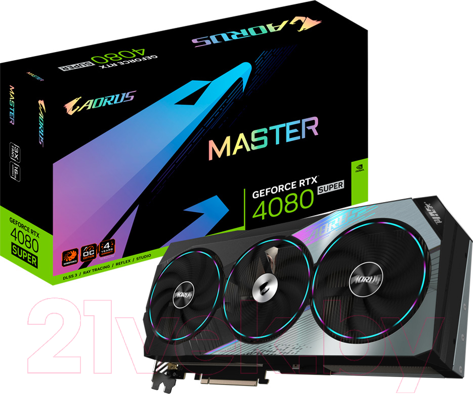 Видеокарта Gigabyte RTX 4080 Super Aorus Master OC 16G (GV-N408SAORUS M-16GD)