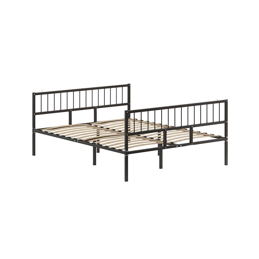 Двуспальная кровать Домаклево Металика В3+В3 180x200 (черный)