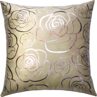 Подушка декоративная MATEX Luxury Aria Розочки / 48-831 (кофейный/розовый) -