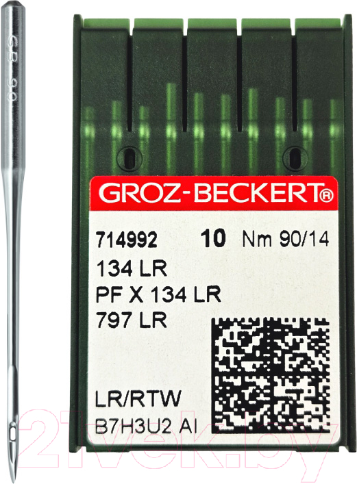 Набор игл для промышленной швейной машины Groz-Beckert 134 LR 90 GB-10 (для кожи)