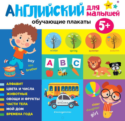 

Развивающая книга, Английский для малышей. Обучающие плакаты / 9785041936969