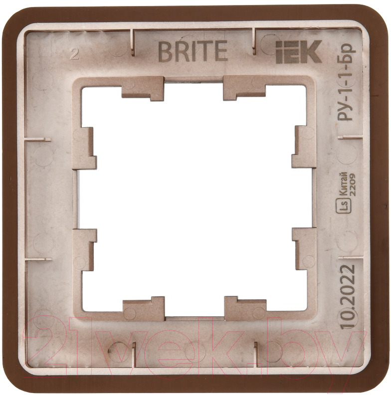 Рамка для выключателей и розеток IEK Brite BR-M12-M-21-K30 (металл/коричневый) — фото 5