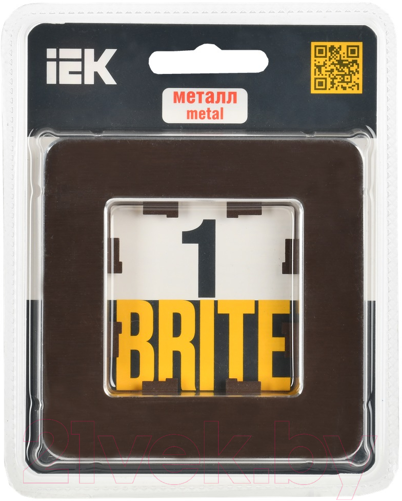 Рамка для выключателей и розеток IEK Brite BR-M12-M-21-K30 (металл/коричневый) — фото 6