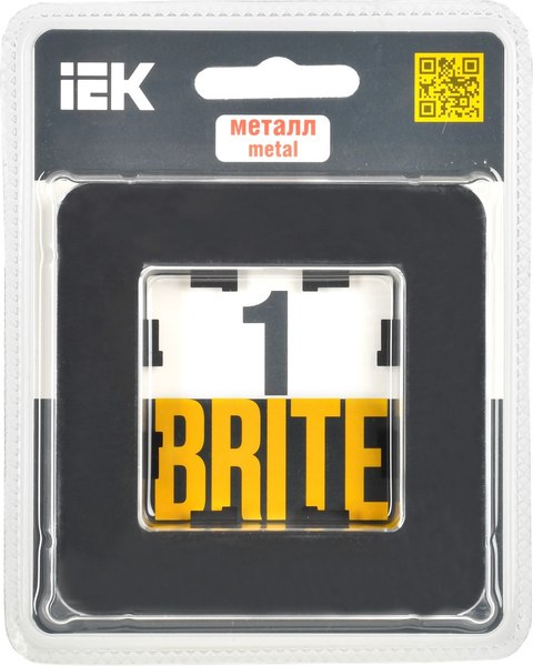 Рамка для выключателя IEK Brite BR-M12-M-21-K02 (металл/черный)