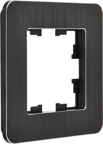 Рамка для выключателя IEK Brite BR-M12-M-21-K02 (металл/черный)