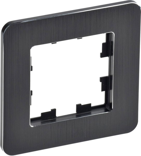 Рамка для выключателя IEK Brite BR-M12-M-21-K02 (металл/черный)