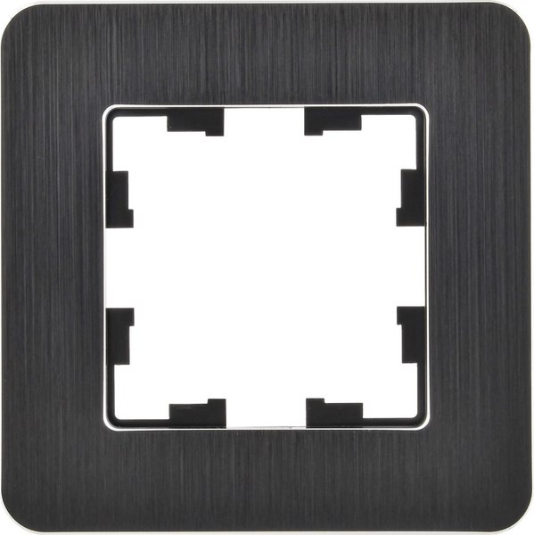 Рамка для выключателя IEK Brite BR-M12-M-21-K02 (металл/черный)