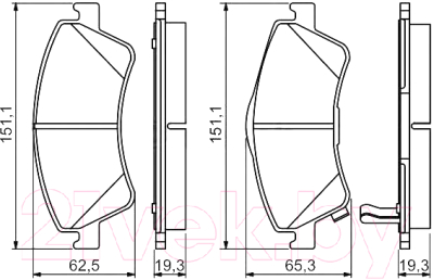 Тормозные колодки Bosch 0986494187