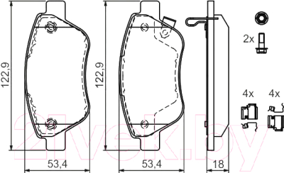 

Тормозные колодки Bosch, 0986494092